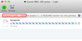 figure: Error message screen